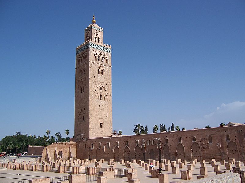 800px MoroccoMarrakech KoutoubiaMosqueTop Mezquita de Koutoubia, el edificio más alto de Marrakech